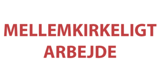 tekst rødt på hvidt: mellemkirkeligt arbejde