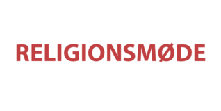 tekst rødt på hvidt: religionsmøde