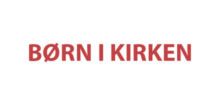 tekst rødt på hvidt: børn i kirken