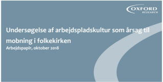 Forsiden af undersøgelse af arbejdspladskultur som årsag til mobning i folkekirken